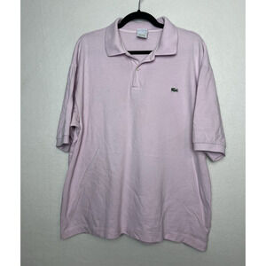 Lacoste Men's Short Sleeve Pink Cotton Polo Size 8 3XL Crocodile Logo